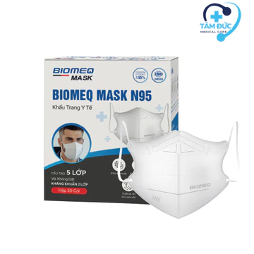 Khẩu trang y tế Biomeq Mask N95, chủng loại 5 lớp, hộp 30 cái