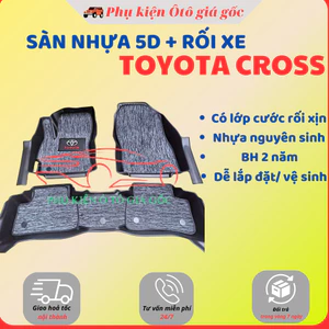 Thảm lót sàn NHỰA 5D xe Toyota Cross 2020 - 2025 Thảm NHỰA TPE 5D đúc nguyên khối theo xe. Bộ 3 miếng
