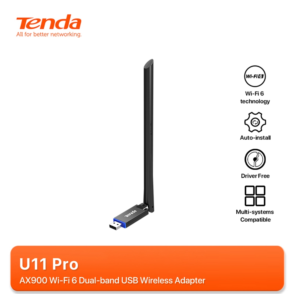 Ảnh Bộ chuyển đổi USB WiFi Tenda U11 Pro AX900 Thẻ tín hiệu WiFi Băng tần kép Ăng-ten 6dBi cho PC Laptop 1