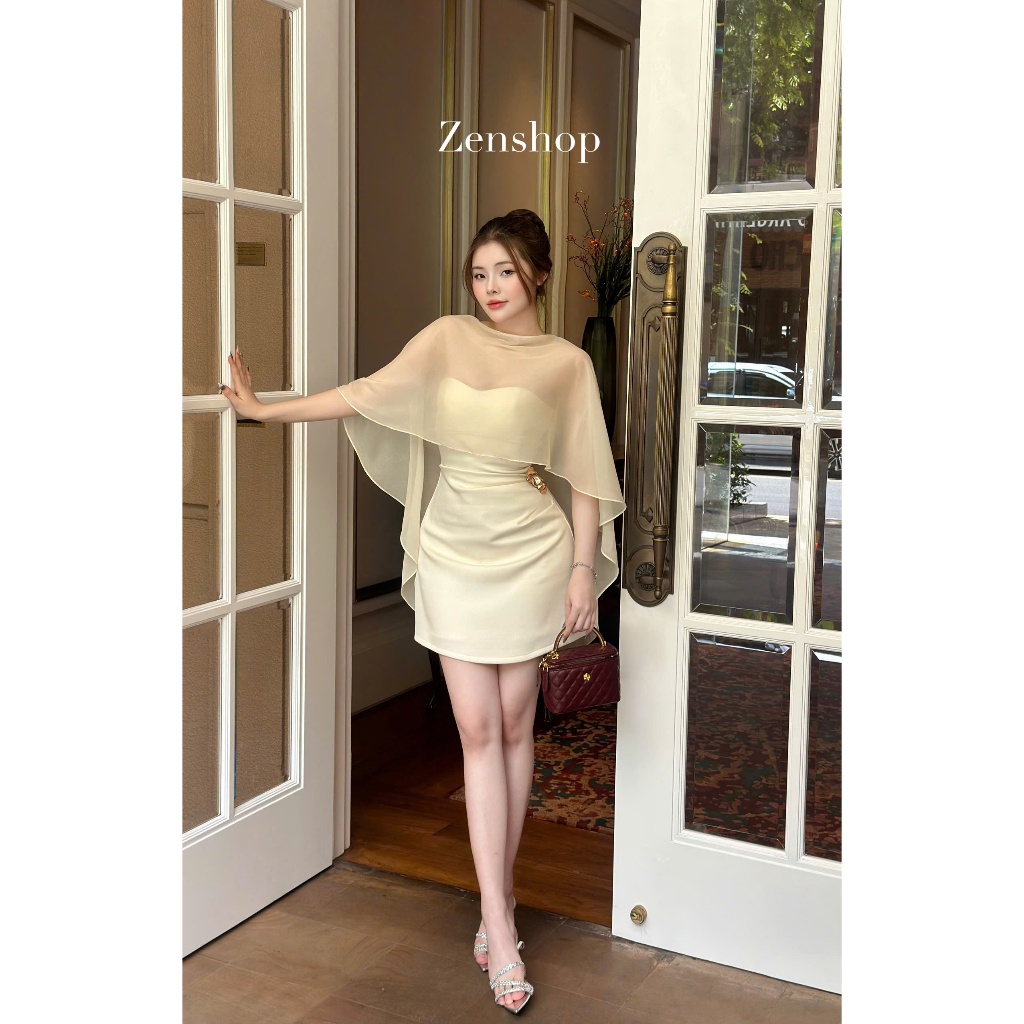 DYLAN DRESS - ĐẦM CÚP NGỰC DÁNG DÀI ĐÍNH HOA NGỰC