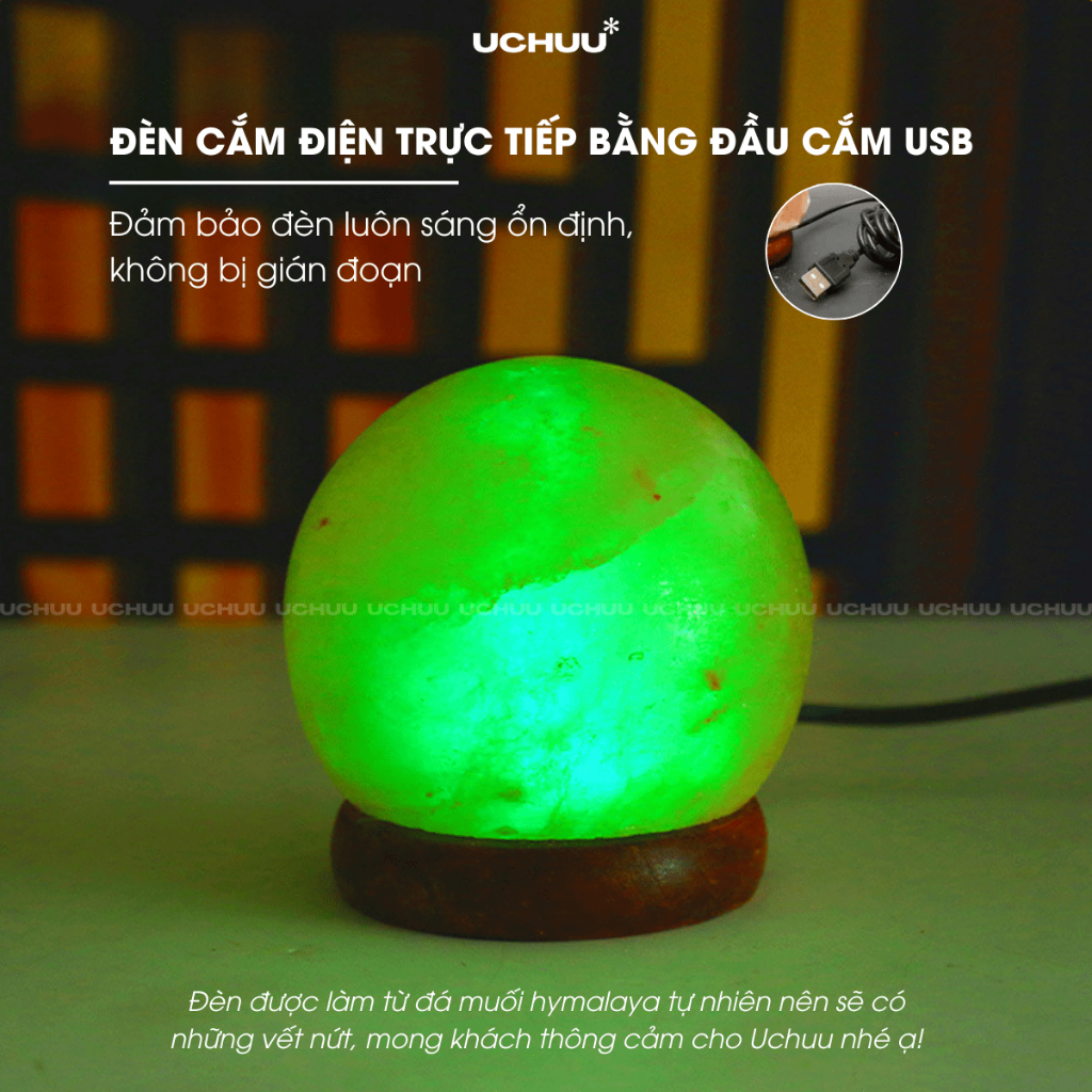 Đèn Đá Muối UCHUU Đèn Muối Hồng Himalaya Cải Thiện Giấc Ngủ Làm Sạch Không Khí Trang Trí Decor | BigBuy360 - bigbuy360.vn