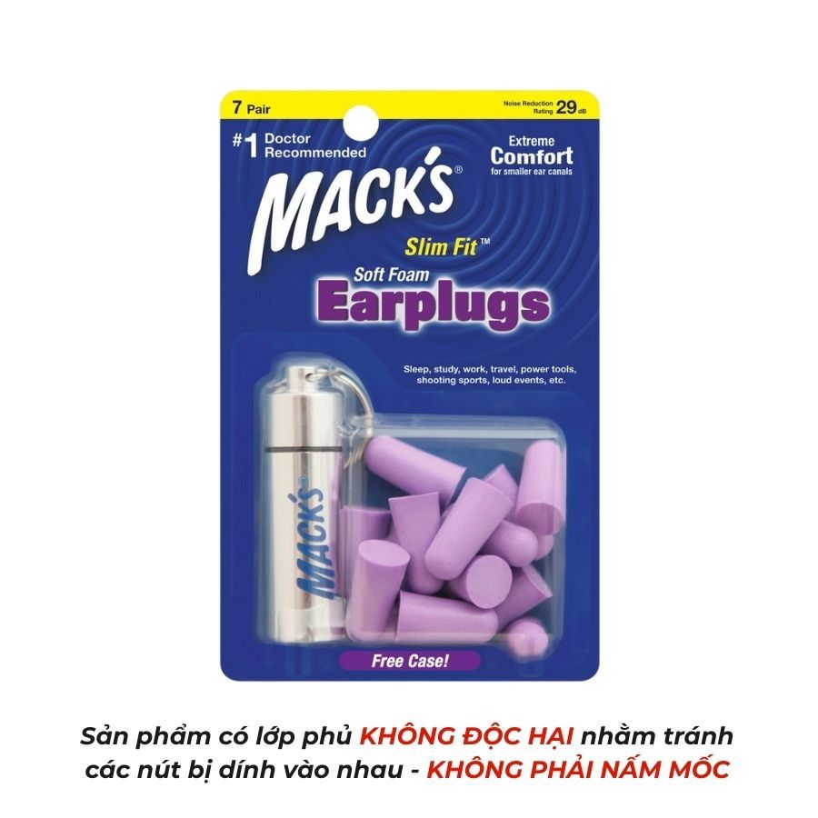 Ảnh Hộp 7 đôi nút bịt tai chống ồn Mack’s Slim Fit Soft Foam dành cho ngủ ngon 2