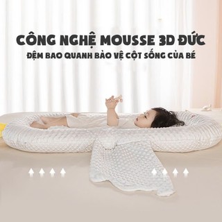 Nôi Nệm Cao Cấp Cho Bé Sơ Sinh, Đệm Ngủ Cho Bé Sơ Sinh Êm Ái Gồm Cả Bộ Chống Trào Từ 0 Đến 24 Tháng