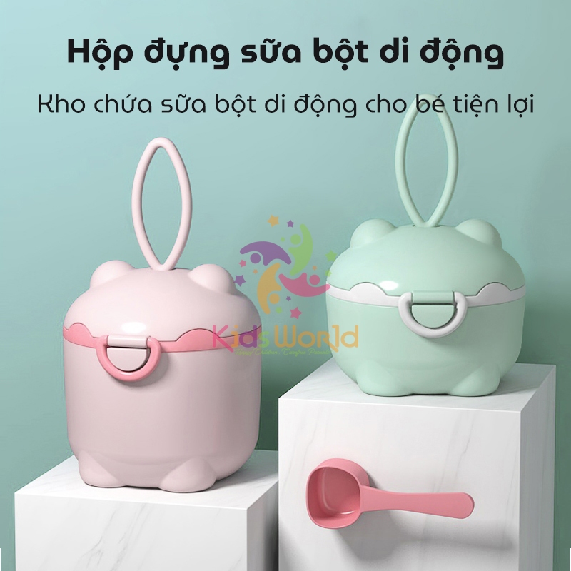 Ảnh Hộp đựng sữa bột, thức ăn KidAndMom Dung Tích 225ml có quai cầm tiện lợi cho mẹ và bé 1