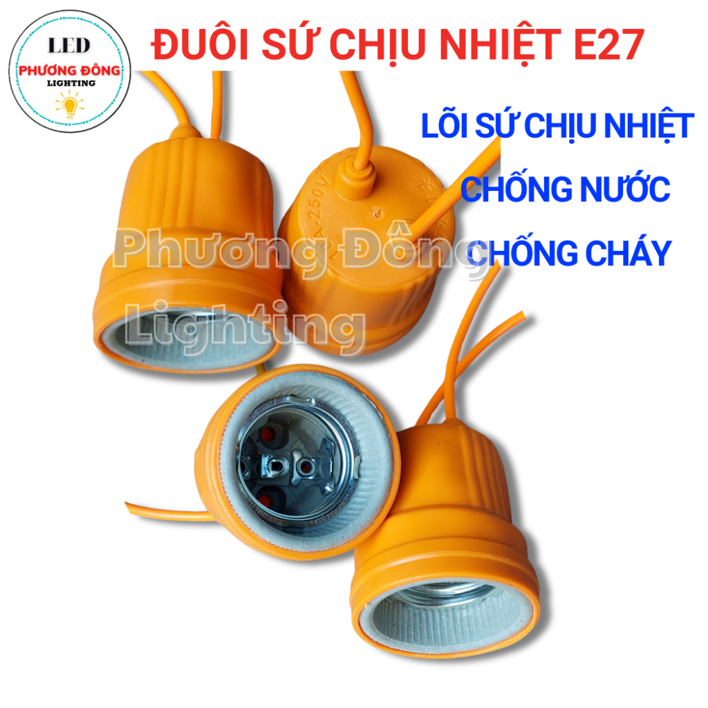 Đuôi đèn sứ chịu nhiệt chống cháy chống nước E27
