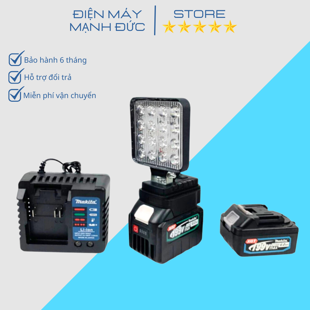 Đèn Pin Led 16 Bóng Dùng Pin Chân Phổ Thông Makita, Đèn Pha Led Thiết ...