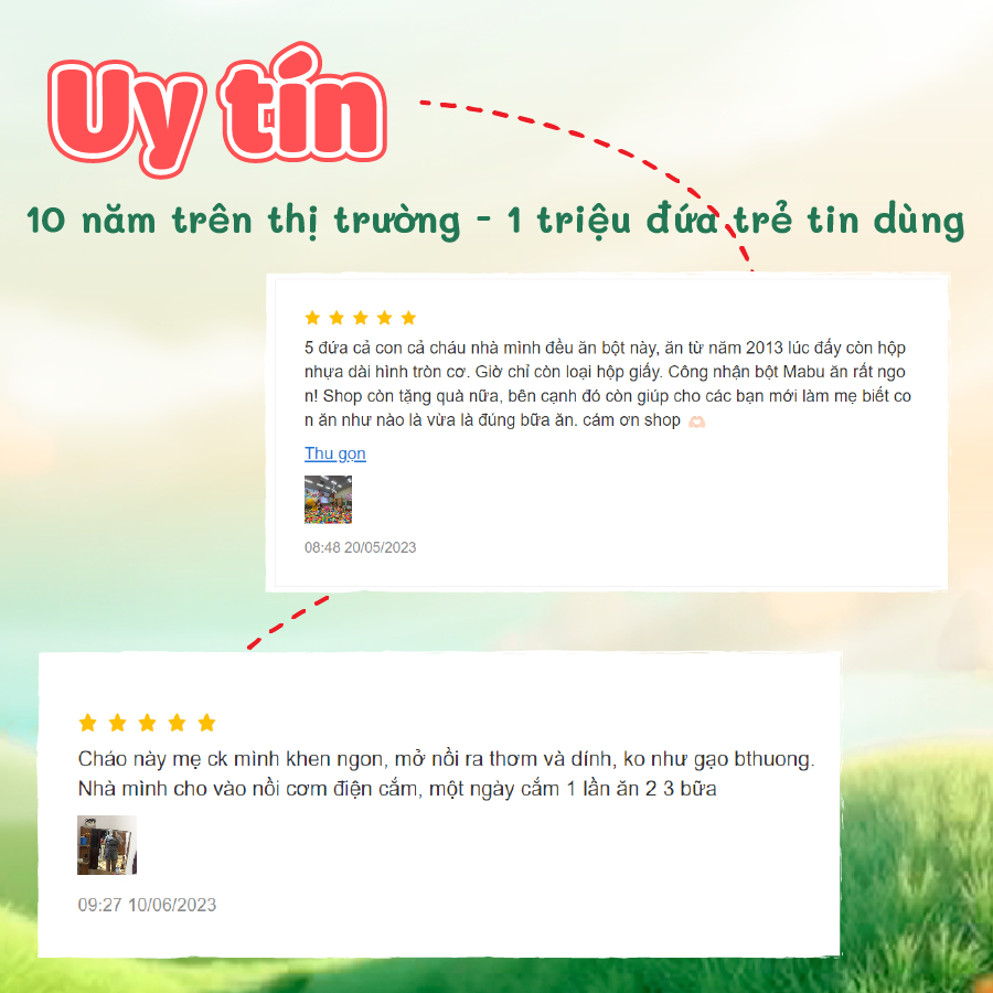 Ảnh Combo ĂN DẶM DINH DƯỠNG HOÀN HẢO (Gồm 1 Bột Mabu 400gr, 1 Cháo vỡ Mabu 400gr, 1 Cháo nguyên hạt Mabu 400gr) 2