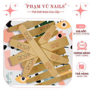 Dũa Móng Tay Phá Gel Dingxi Nhám Màu Nâu Da Bò - Dũa Nail Chuyên Dụng Làm Móng Bột Chuyên Nghiệp