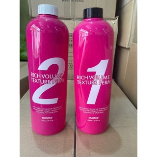 Uốn thảo dược mugens uốn nóng  và uốn lạnh (Hàn Quốc) mugens rich volume texture perm 2 x 1000ml