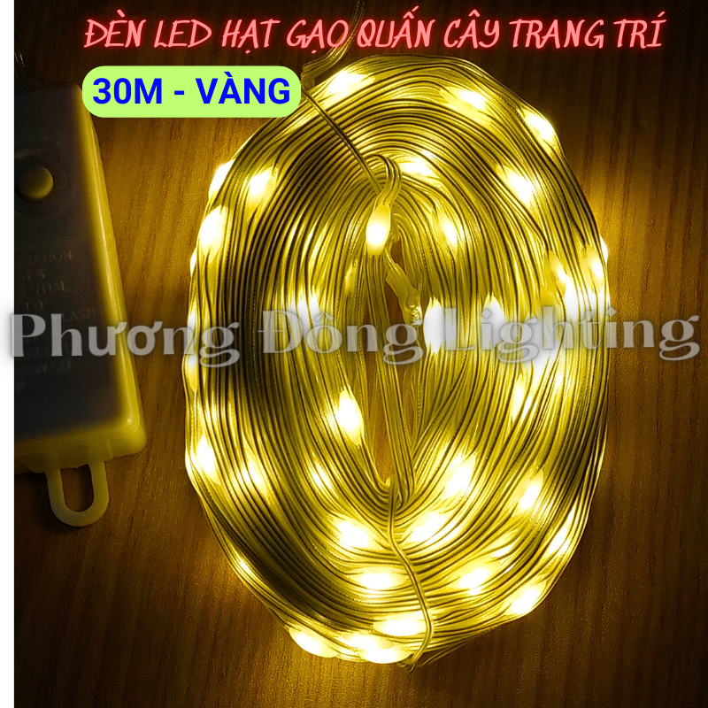 Đèn LED Hạt Gạo Quấn Cây Trang trí 10m, 30m, 40m, 90m