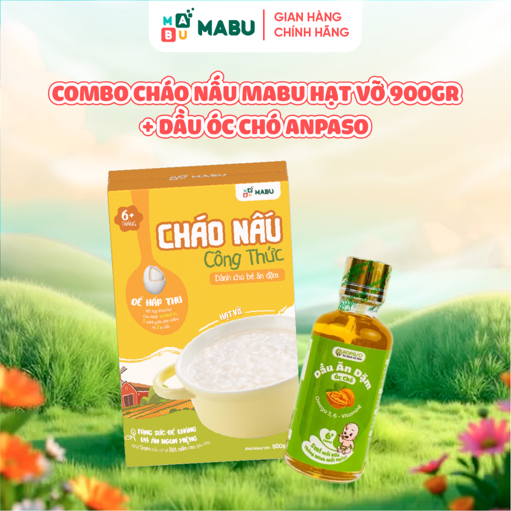 Ảnh Combo Cháo Hạt Vỡ Công Thức Mabu và Dầu Óc Chó Anpaso – Bổ Sung Dinh Dưỡng Tăng Trí Não  cho bé từ 8 tháng tuổi 2