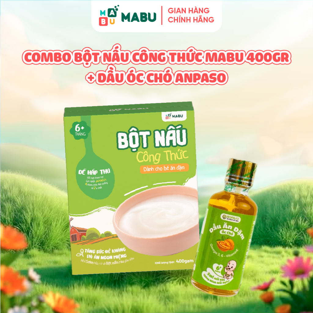 Ảnh Combo Bột Công Thức Mabu và Dầu Óc Chó Anpaso – Hỗ Trợ Phát Triển Trí Não Cho Bé ăn dặm từ 6th tuổi 1