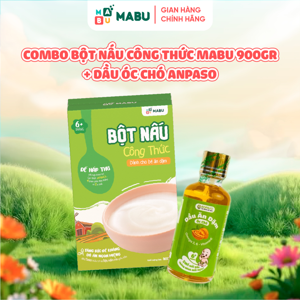 Ảnh Combo Bột Công Thức Mabu và Dầu Óc Chó Anpaso – Hỗ Trợ Phát Triển Trí Não Cho Bé ăn dặm từ 6th tuổi 2