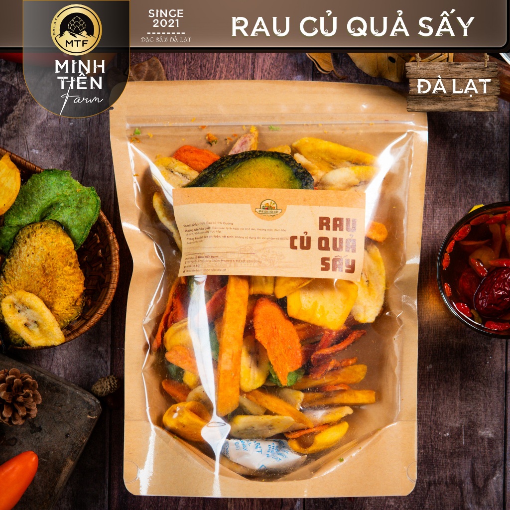 Rau củ thập cẩm sấy - Minh Tiến Farm - Đặc sản Đà Lạt