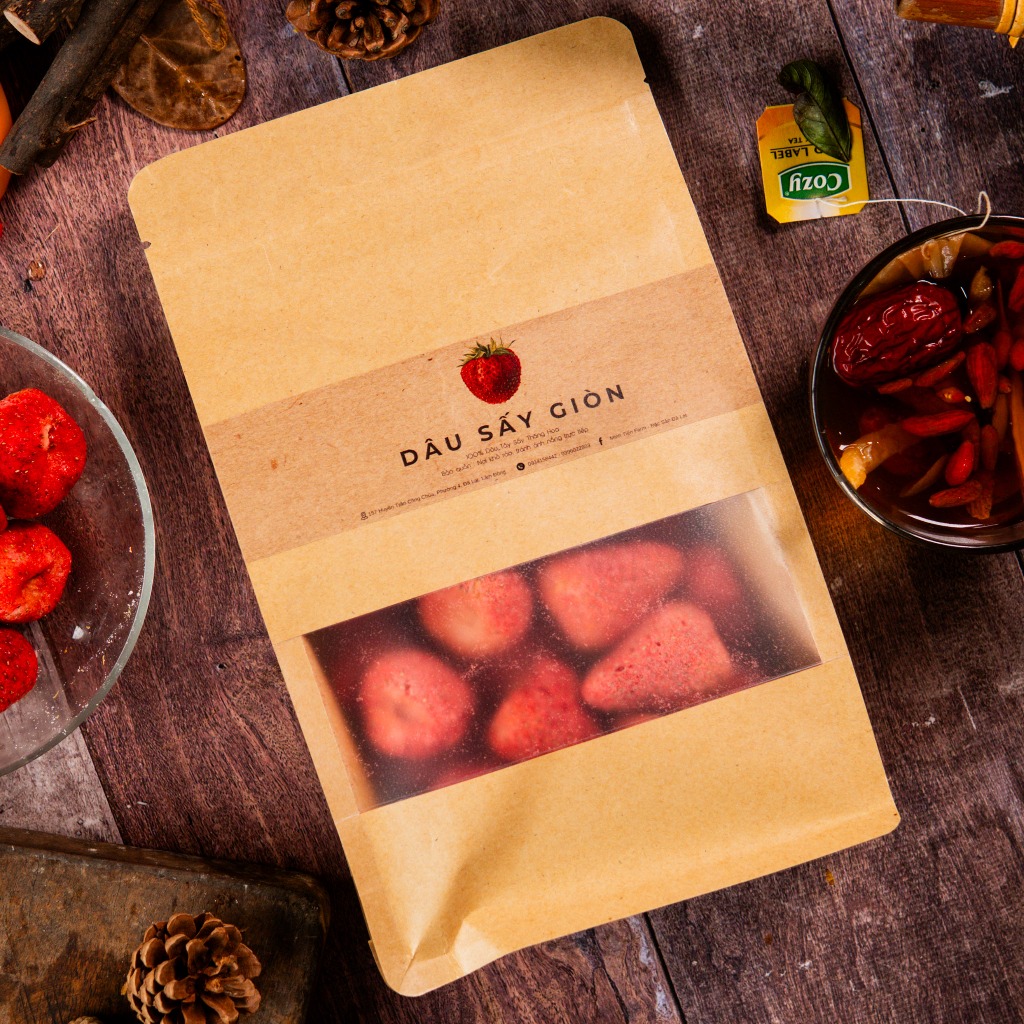 Dâu tây sấy dẻo (sấy lạnh) - Minh Tiến Farm - Đặc sản Đà Lạt