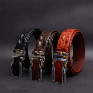 Thắt lưng nam FTT Leather da cá sấu Thái Lan loại dây liền 4cm nguyên bản, cam kết da thật 100%