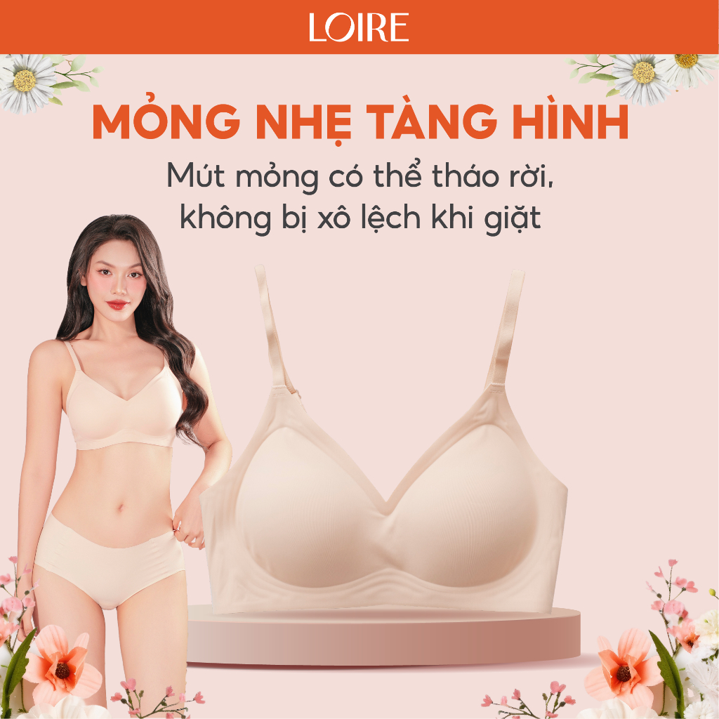 Ảnh Áo Lót Không Gọng Đệm Mỏng Ôm Gom Tốt Chất Su Đúc Tàng Hình Loirechic BRDE193 1