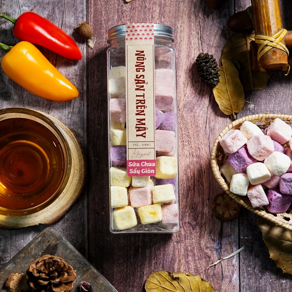 Sữa chua sấy giòn - Minh Tiến Farm - Nhiều vị nguyên chất - Đặc sản Đà Lạt