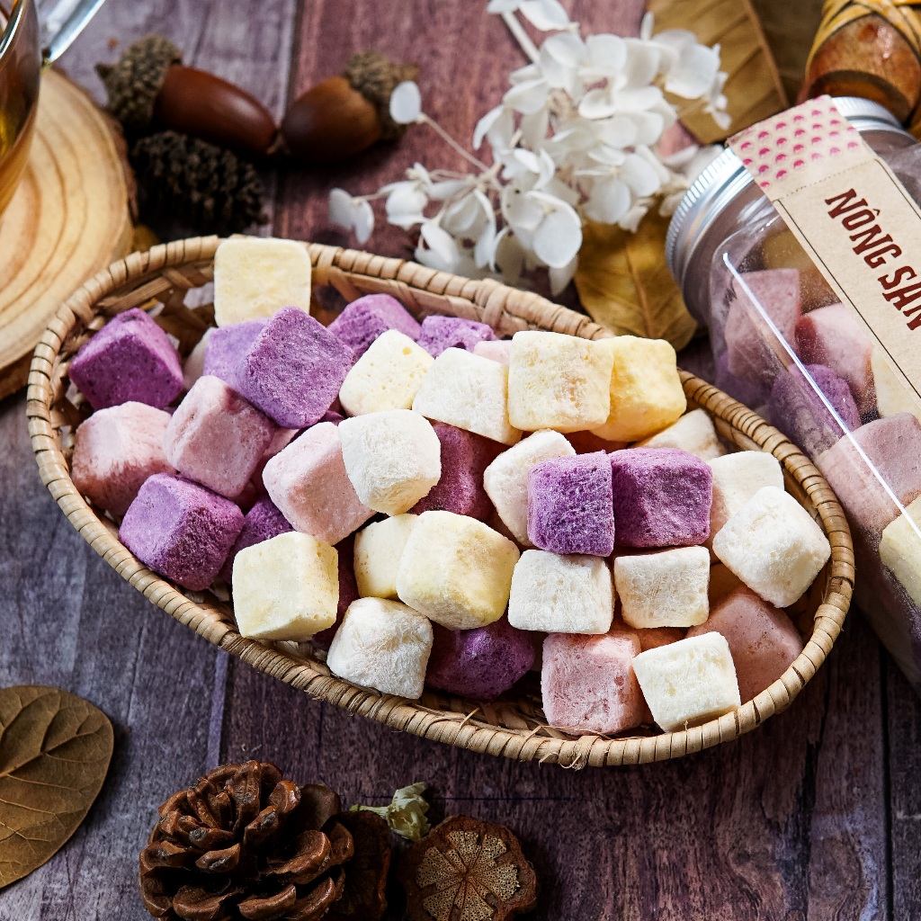 Sữa chua sấy giòn - Minh Tiến Farm - Nhiều vị nguyên chất - Đặc sản Đà Lạt