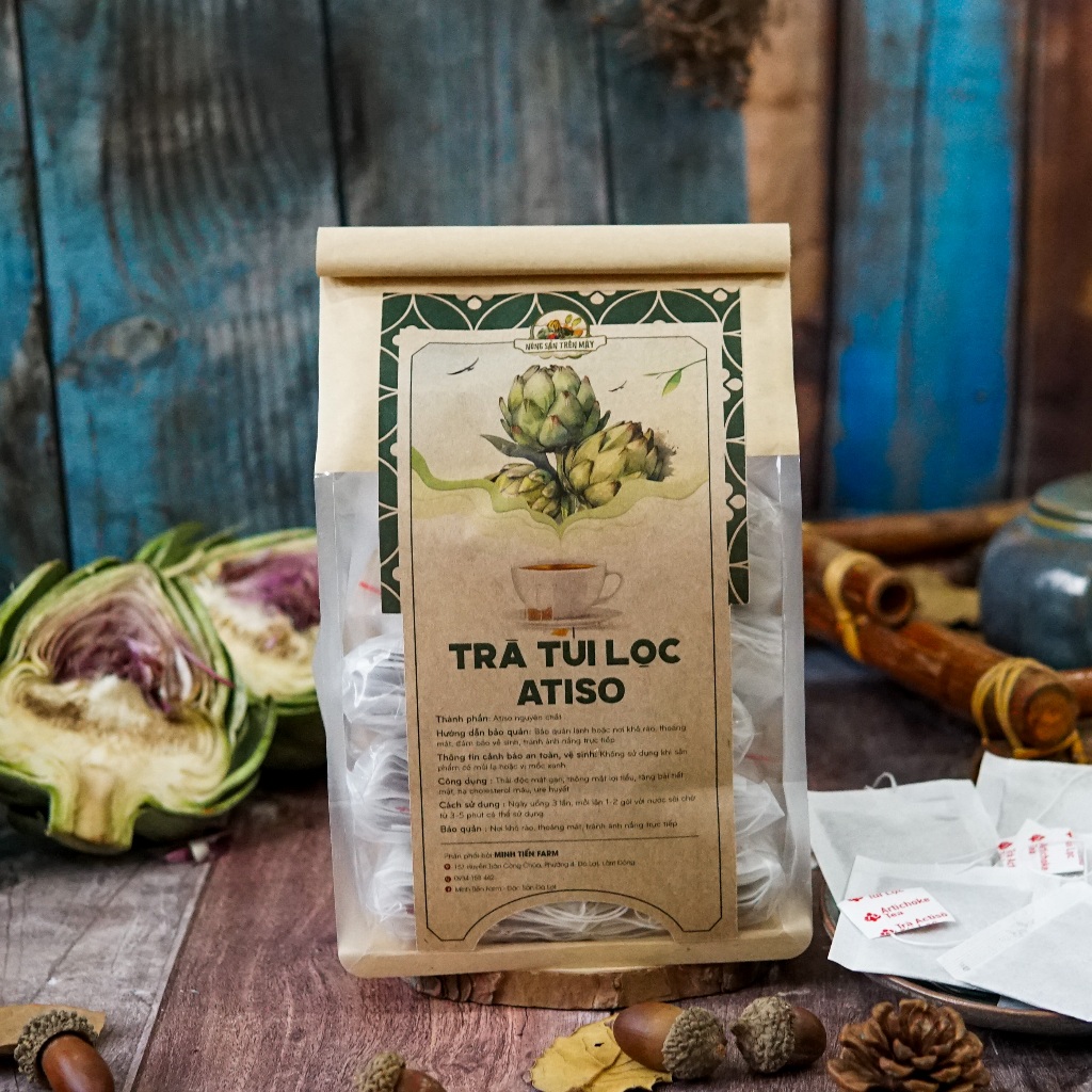 Trà túi lọc Atiso hàng loại 1 - Minh Tiến Farm - Giải nhiệt, mát gan, thơm, dễ uống - Đặc sản Đà Lạt