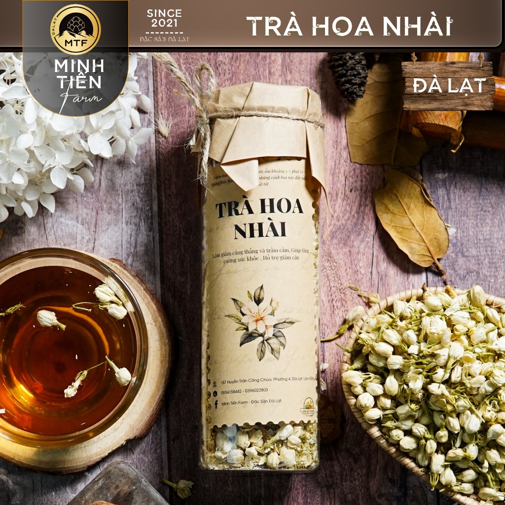 Trà hoa hồng, hoa nhài (lài) - Minh Tiến Farm - Giảm cân, Đẹp da - Đặc sản Đà Lạt