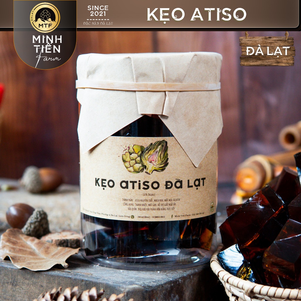 Kẹo dẻo thạch atiso nguyên vị, mát gan, ngủ ngon - Minh Tiến Farm - Đặc sản Đà Lạt