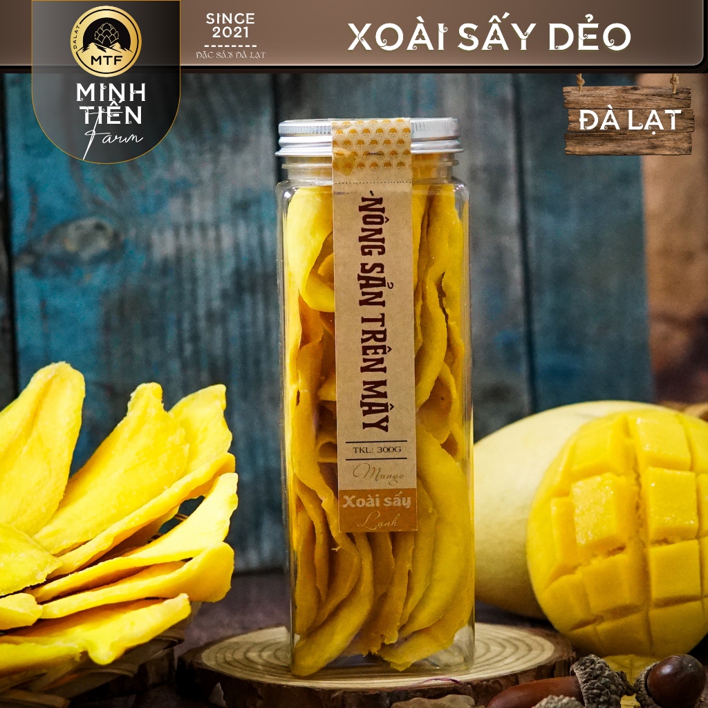 Xoài sấy dẻo - muối ớt 300gr - Minh Tiến Farm - Đặc sản Đà Lạt