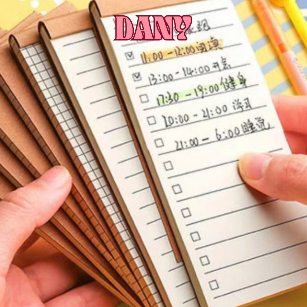 HC0078 DANY (GN12) GIẤY NOTE KRAFT VUÔNG 80 TỜ, NOTE BỎ TÚI CHECK LIST CÔNG VIỆC BASIC CỔ ĐIỂN