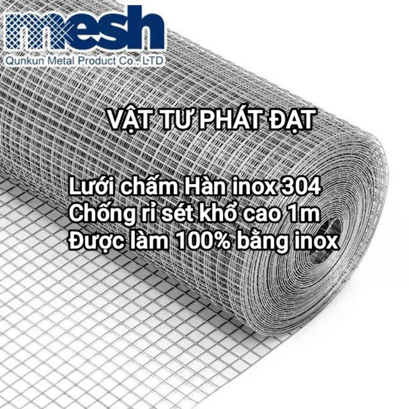 lưới inox 304 khổ cao 1m x dài 1m ô 1cm được làm 100% từ inox chống rỉ ...