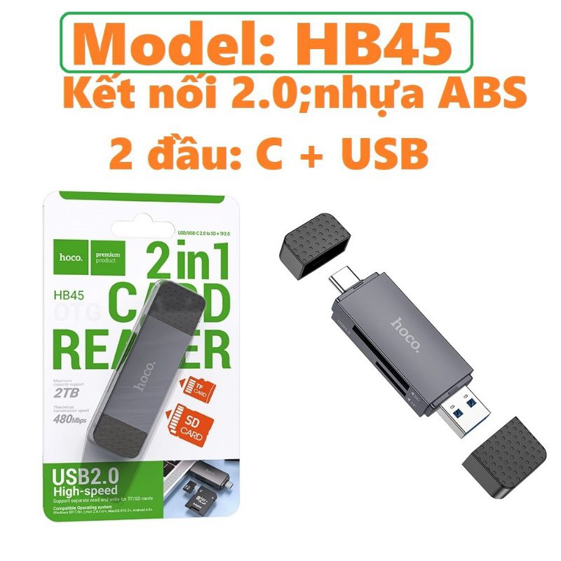 Đầu đọc thẻ Hoco HB45 USB/Type-C 2.0/3.0