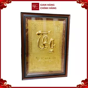 Tranh Đồng Chữ Thọ , Mạ Vàng 24K ( 40x60cm ) - Cửu Diệu Thiên - THN197