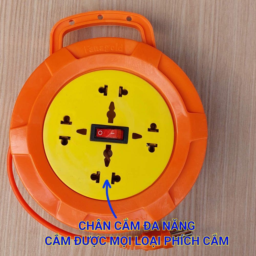 Ổ cắm điện kéo dài quay tay có công tắc - Ổ cắm Quay chịu tải cao - Dây dài 5m/8m/10m