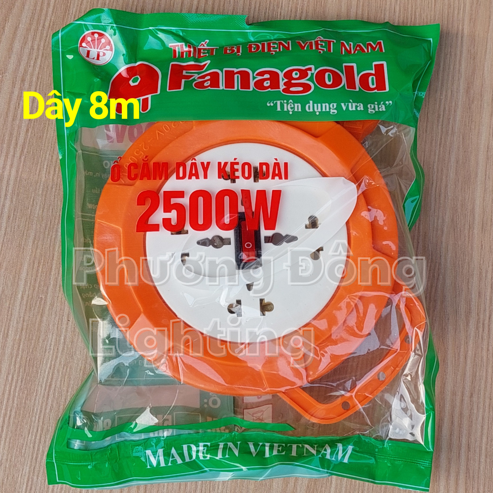 Ổ cắm điện kéo dài quay tay có công tắc - Ổ cắm Quay chịu tải cao - Dây dài 5m/8m/10m