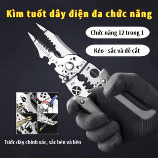 Kìm điện đa năngKìm tuốt dây điện đa năng Kìm Đa Năng Cắt Dây Phần Cứng Điện Chuyên Nghiệp 12 trong 1 Kìm khuỷu