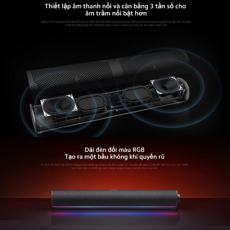 Ảnh Loa Bluetooth Để Bàn Xiaomi Desktop Speaker | Đèn đổi màu RGB | Nhiều chế độ âm thanh | Micro Tích Hợp | BH 12 tháng 4