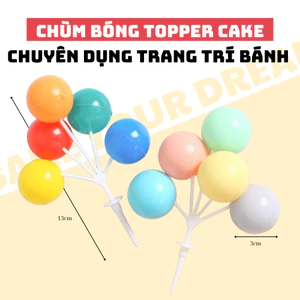 Bóng Banh Macaron Nhựa Nhiều Màu Sắc Bóng Sinh Nhật Trang Trí Bánh Kem Topper Cake