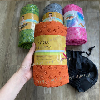 Khăn Trải Thảm, Khăn Trải Thảm Tập Yoga thấm mồ hôi phủ hạt cao su 183x63cm