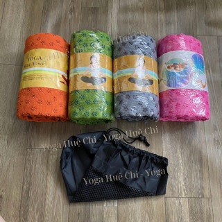 Khăn Trải Thảm, Khăn Trải Thảm Tập Yoga thấm mồ hôi phủ hạt cao su 183x63cm