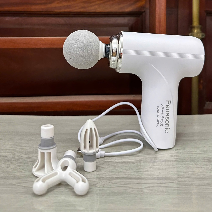 Máy Massage Cầm Tay Mini Cao Cấp Có Cảm Biến Chính Hãng Mát Xa Toàn Thân 6 Cấp Độ Chuyên Sâu Đa Năng, 4 Đầu