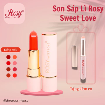[TẶNG CỌ TÁN SON] Son sáp lì Rosy Sweet Love không chì, bền màu, lâu trôi, mềm môi, an toàn mẹ bầu