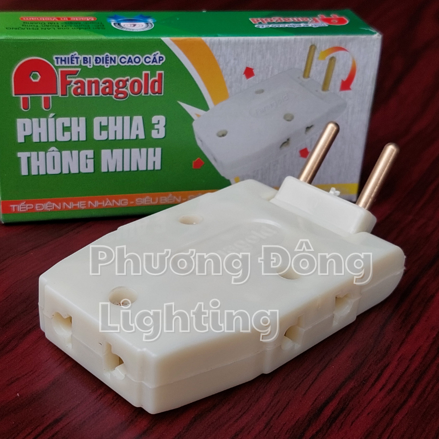 Phích cắm chia 3 thông minh 2500W Thương hiệu Fanagold
