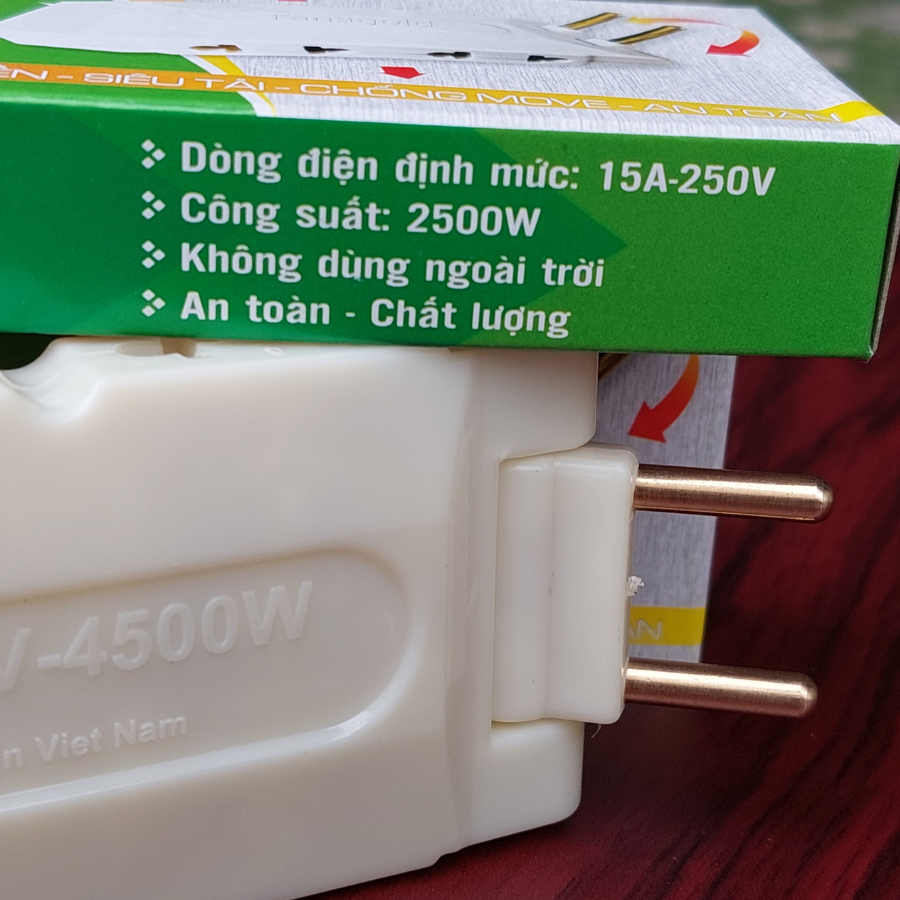 Phích cắm điện đa năng 5 chia chịu tải 2500w Loại Tốt Thương hiệu Fanagold