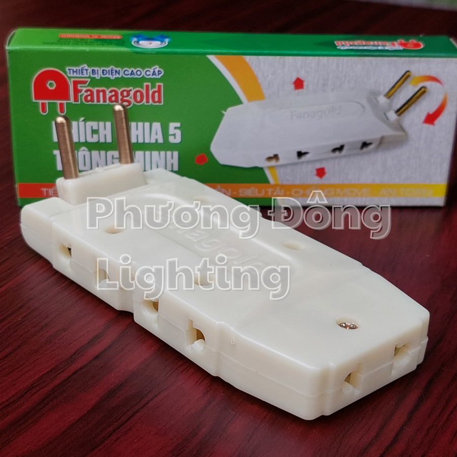 Phích cắm điện đa năng 5 chia chịu tải 2500w Loại Tốt Thương hiệu Fanagold