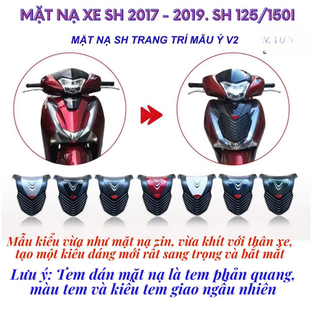 Mặt Nạ SH 2017 2018 2019 Cho SH 125i 150i – Nhựa ABS Cao Cấp, Gắn