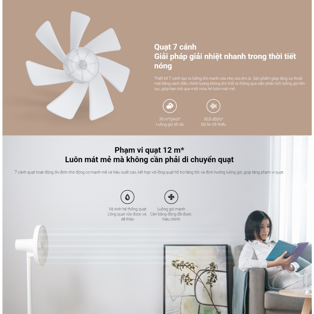 Ảnh Quạt Thông Minh Xiaomi Mi Smart Standing Fan 2 Lite EU | Điều Khiển Thông Minh Bằng Giọng Nói | Bảo Hành 12 Tháng 4