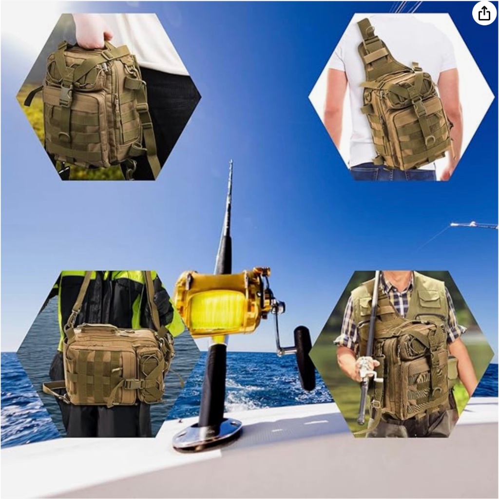 Túi_balo đeo chéo chiến thuật COMMAN_Fishing Backpack Tackle Storage Bag