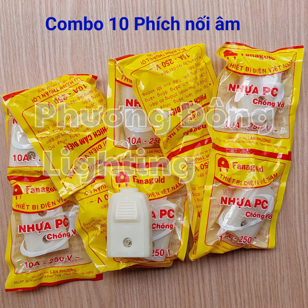 Combo 10 phích cắm 4 ly, phích nối âm Fanagold