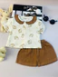 B95 Bộ quần áo cộc tay bèo cổ dễ thương cho bé gái chất xô muslin cao cấp size từ 0m đến 20kg.