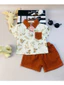 Bộ sơ mi ngắn cho bé Kunbaby xô muslin cao cấp họa tiết dễ thương ,đi học và đi chơi thoải mái.
