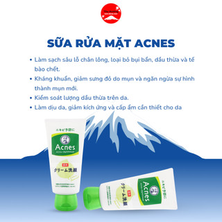 Sữa Rửa Mặt Acnes Làm Sạch Tế Bào Chết Giảm Mụn Làm Dịu Da Cấp Ẩm 130g
